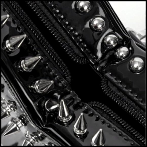 Heart Shape Studded Backpack Punk Style Crossbody Purse Faux Leather main image 5